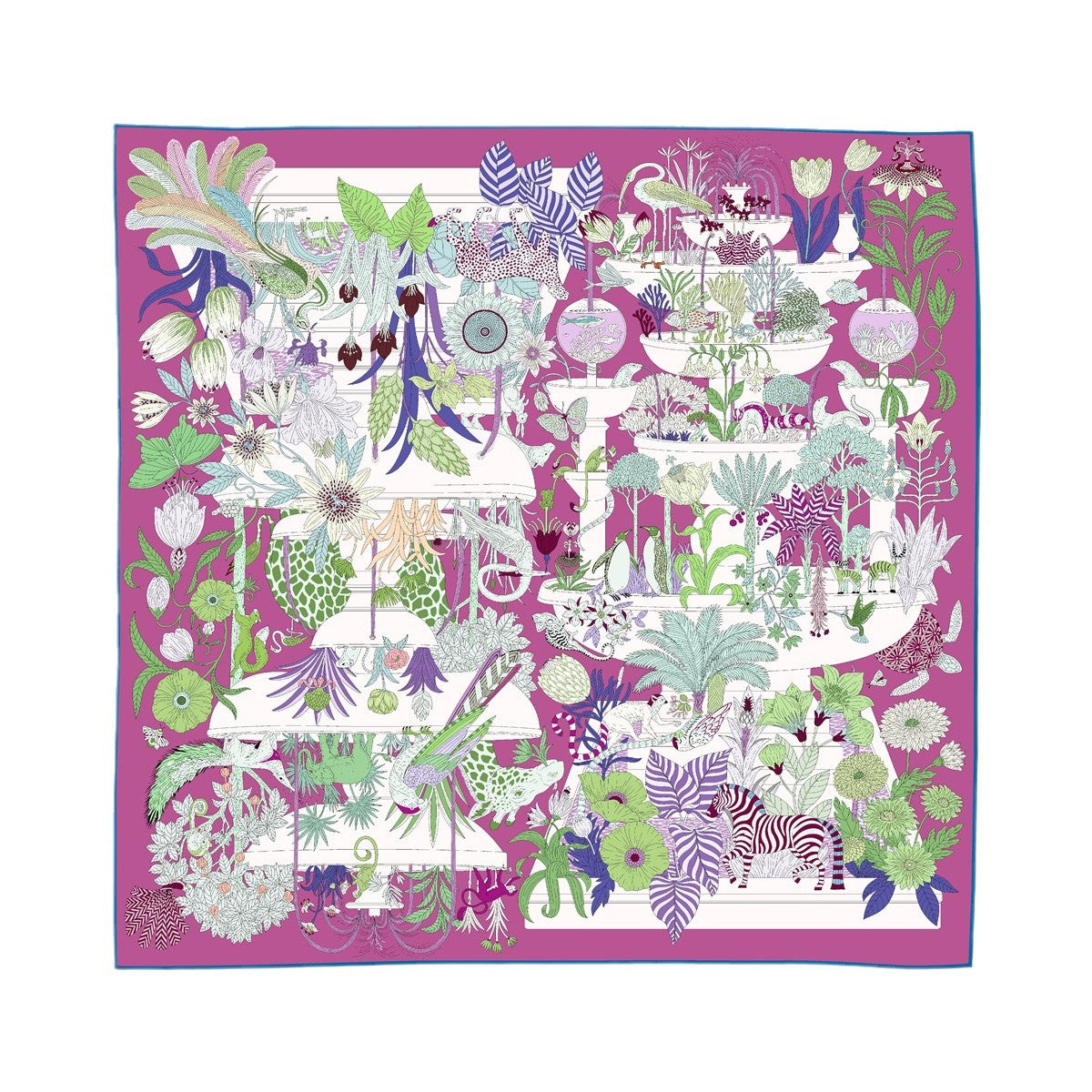 90cm Small Square Silk Scarf Vintage 3D Letter Double-Sided Print