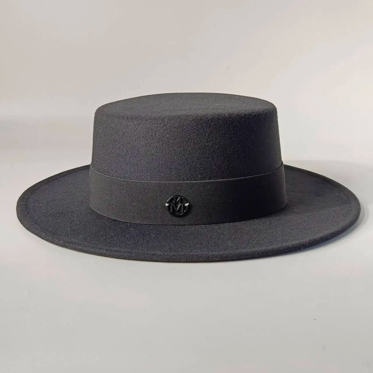 French felt hat Flat-top Autumn and winter felt hats Letter accessories women's wide-brimmed hat sombrero fedora sombrero