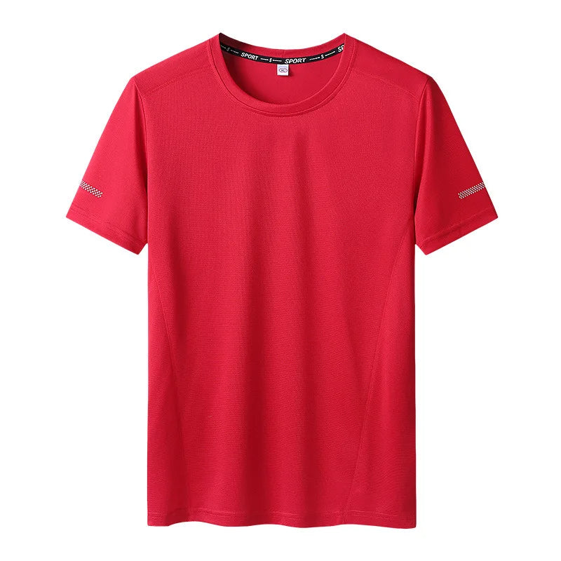 Plus Size 6xl 7xl 8xl 9xl Summer Big Tops Tees Quick Dry Slim Fit T-shirt Men Sport Mesh Short Sleeve Oversized Men's T Shirts