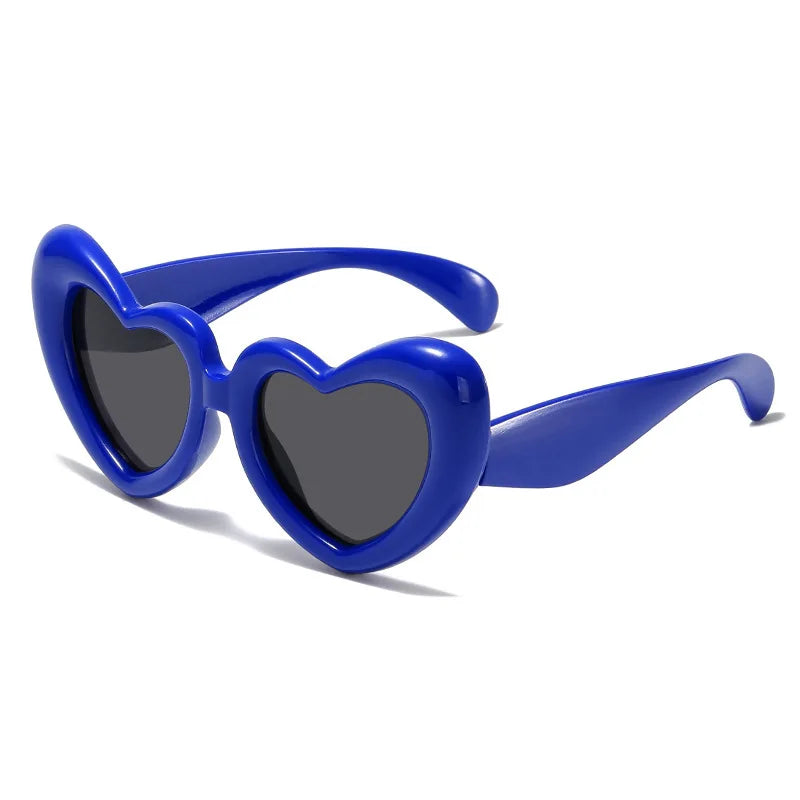 2024 New Children's Sunglasses And Funny Inflatable, Cute Heart Shaped Sunglasses, Female Instagram, Concave Shape