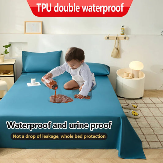 KDJEIKZ Waterproof Matted Oversized Bed Sheet Incontinence Prevention Urinary Pad Bedspread Cover Dustproof Washable No Pillow