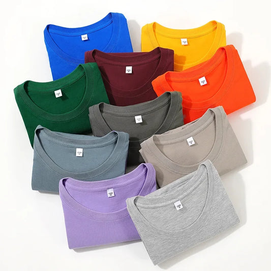 Classic Style Pure Cotton Short Sleeve T-Shirt 19 Colors Available 180 Grams Summer New Arrival Adult Short T-Shirt