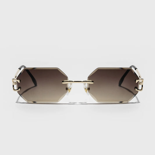 Ruiao 2026 new rimless luxury Sunglasses diamond cut sun shades for man and women designer brand glasses UV400 frameless eyewear