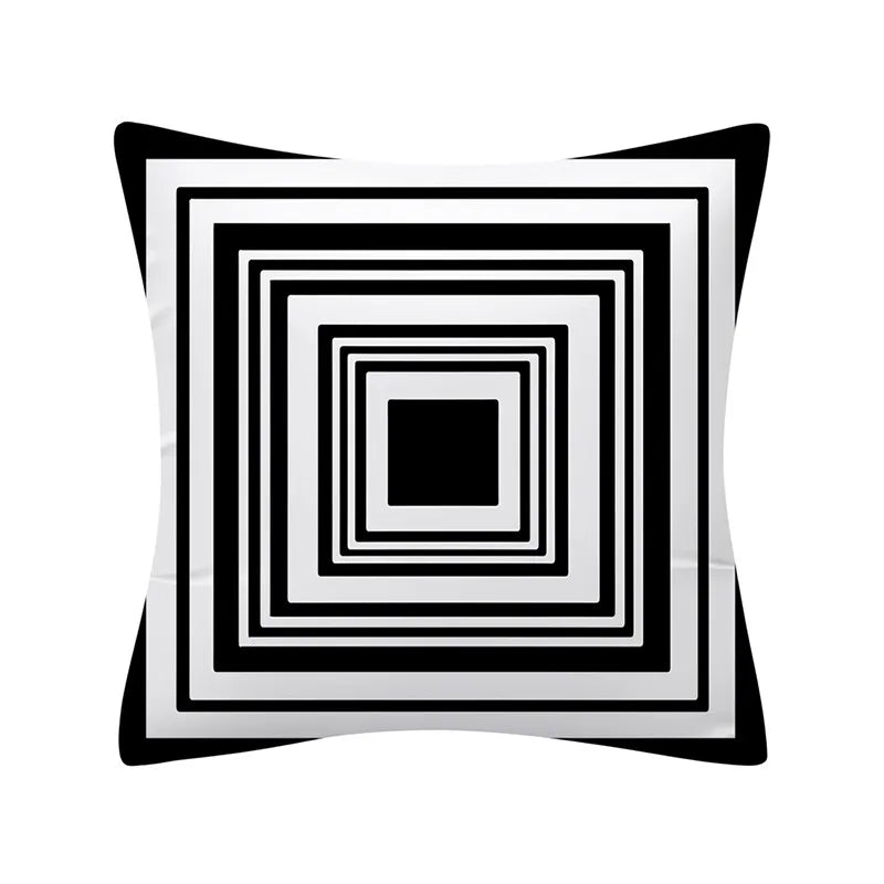 Geometry Cushion Cover 45x45 Polyester Pillowcase Decorative Sofa Cushions Pillowcover Home Decor Black Yellow Blue Pillow Cases