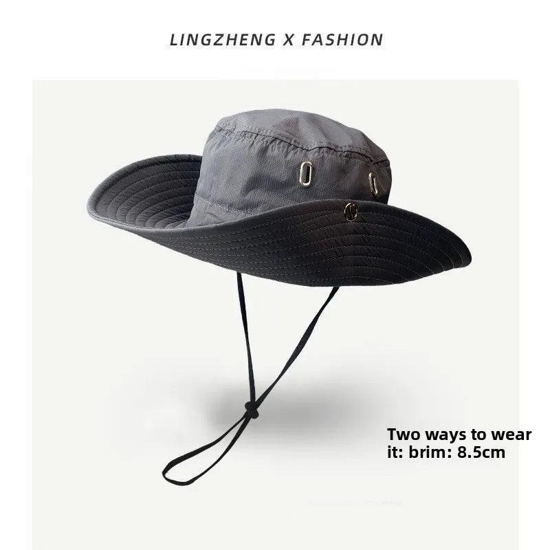 Women Beach Fishing Unisex Bonnet Cap Breathable Round-Rimmed Jungle Mens Portable Outdoor Sun Hat for Women UV Protection