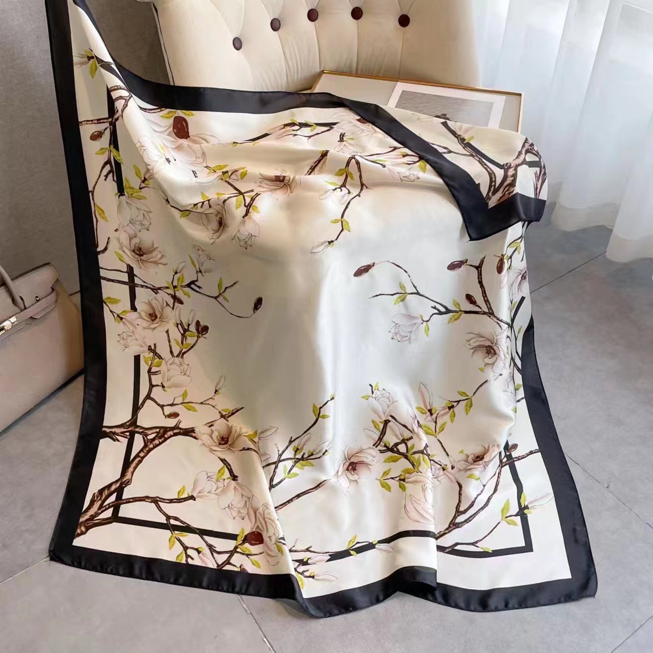 Creative Exotic-print Versatile Silk Scarf
