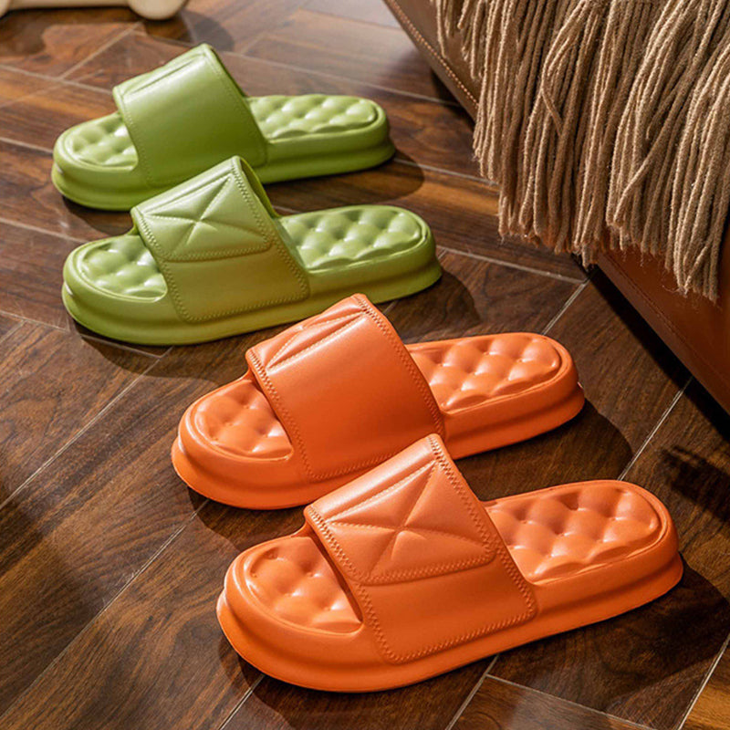 Women's Summer Slippers Home Soft Slippers Thick Sole Non-slip EVA Indoor Shoes Flat Slides Couple Beach Shoes