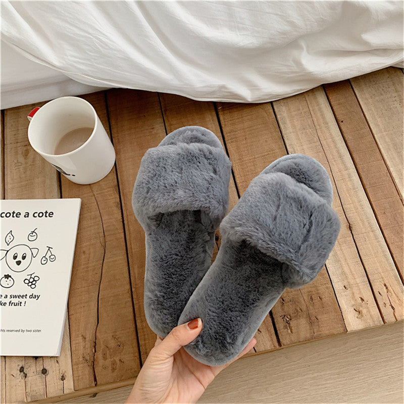 Cotton Slippers Non-Slip Women's Home Comfort Confinement Plush Plush Warm Cotton Slippers
