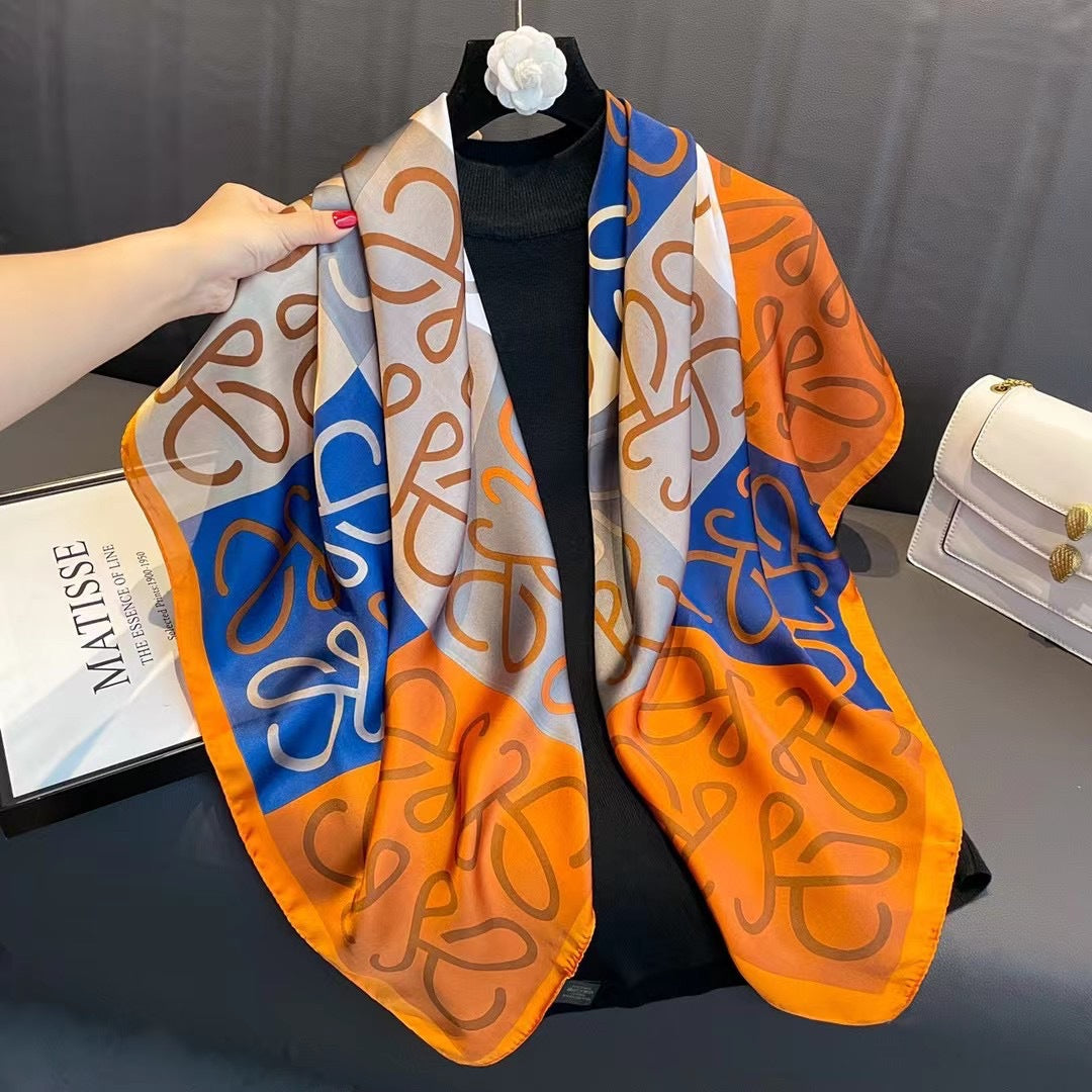 Creative Exotic-print Versatile Silk Scarf