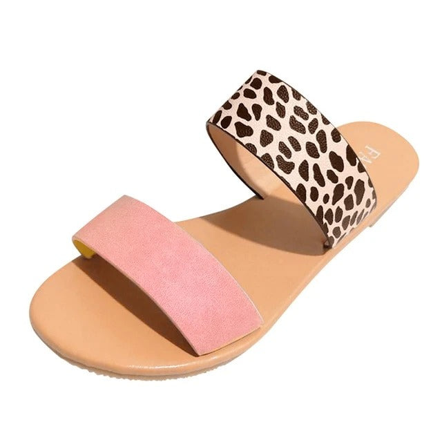 Leopard slippers sandals