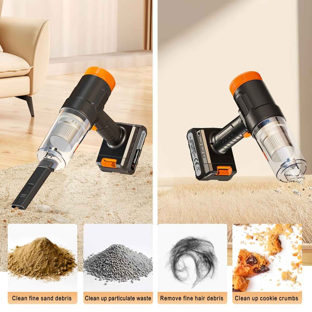 Powerful Car Vacuum Cleaner with Wireless Convenience, Ideal for Collecting Dust in Vehicles And Homes. Great for Automotive Use, It Effectively Cleans Gaps And Is Suitable for Cars, Rvs, Kitchens, Floors, And Various Other C