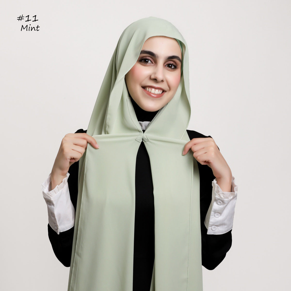Solid-color High-quality Silky-soft Thick Chiffon With Built-in Magnets
