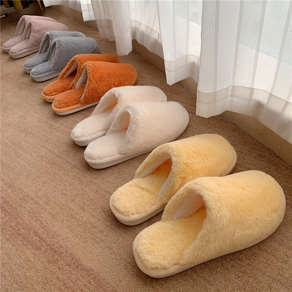 Cotton Slippers Non-Slip Women's Home Comfort Confinement Plush Plush Warm Cotton Slippers