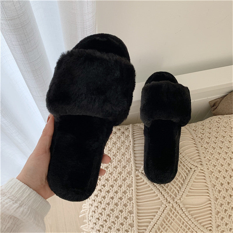 Cotton Slippers Non-Slip Women's Home Comfort Confinement Plush Plush Warm Cotton Slippers