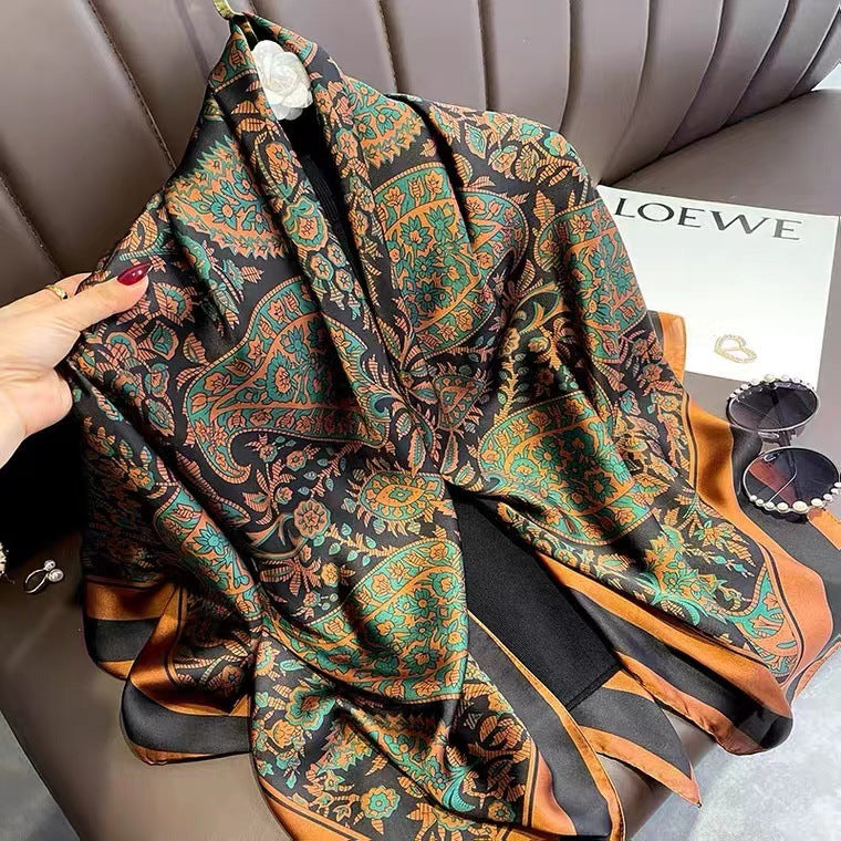 Creative Exotic-print Versatile Silk Scarf