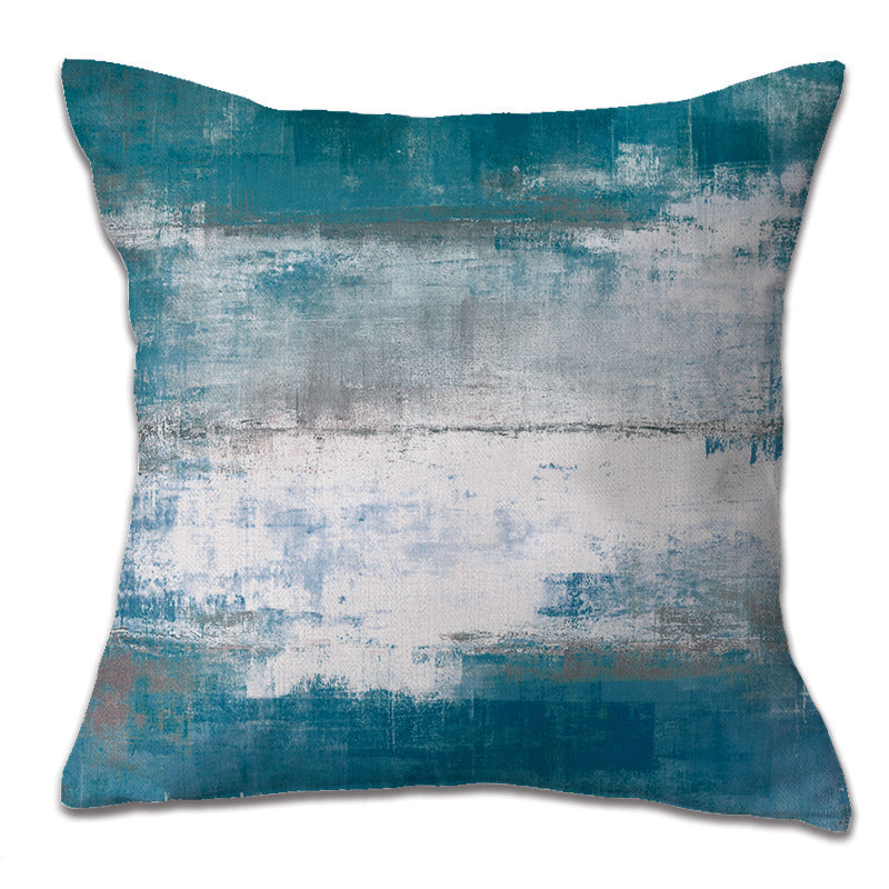 Modern Orange & Navy Geometric Cushion Cover | Decorative Throw Pillow
