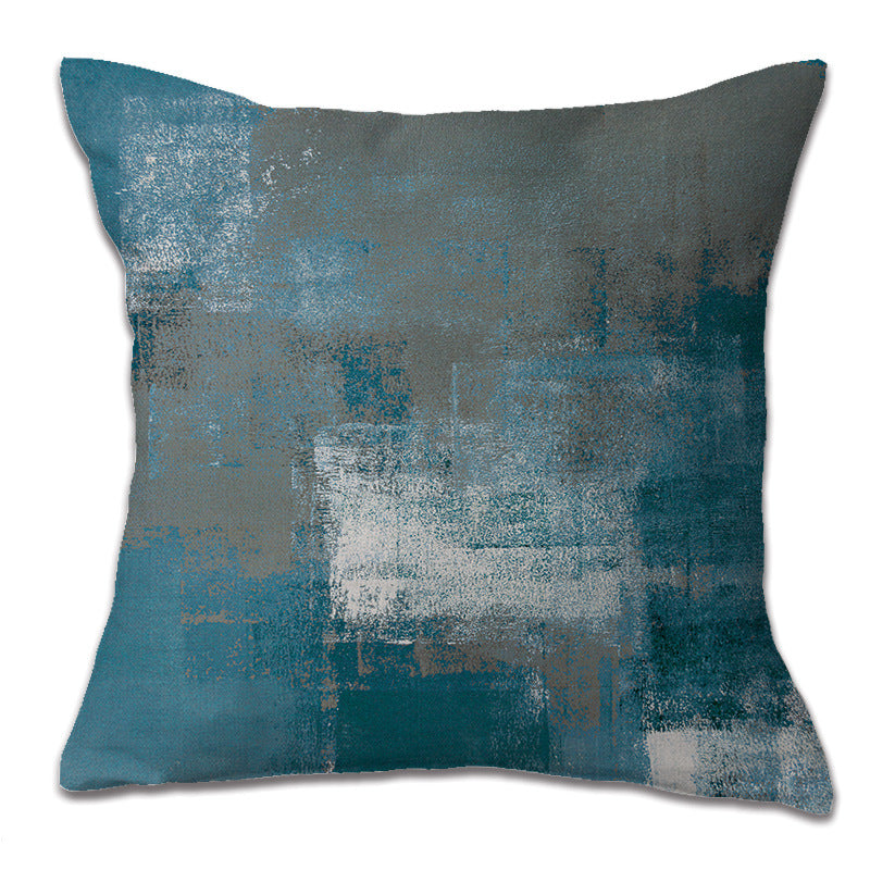 Textured Blue Abstract Cushion Cover