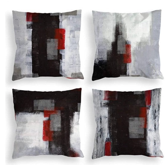 Modern Orange & Navy Geometric Cushion Cover | Decorative Throw Pillow