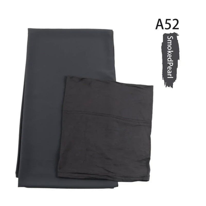 Same-color Chiffon Headscarf And Base Cap Set
