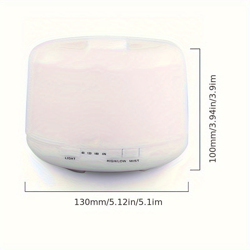 [Essential Oil Diffuser] 500ml Essential Oil Diffuser with Remote Control & LED Lamp - USB-Powered Aroma Humidifier for Home, Office, Spa - Quiet Operation, Safe Low Voltage (36V), Compact Design - Compatible with Essential O