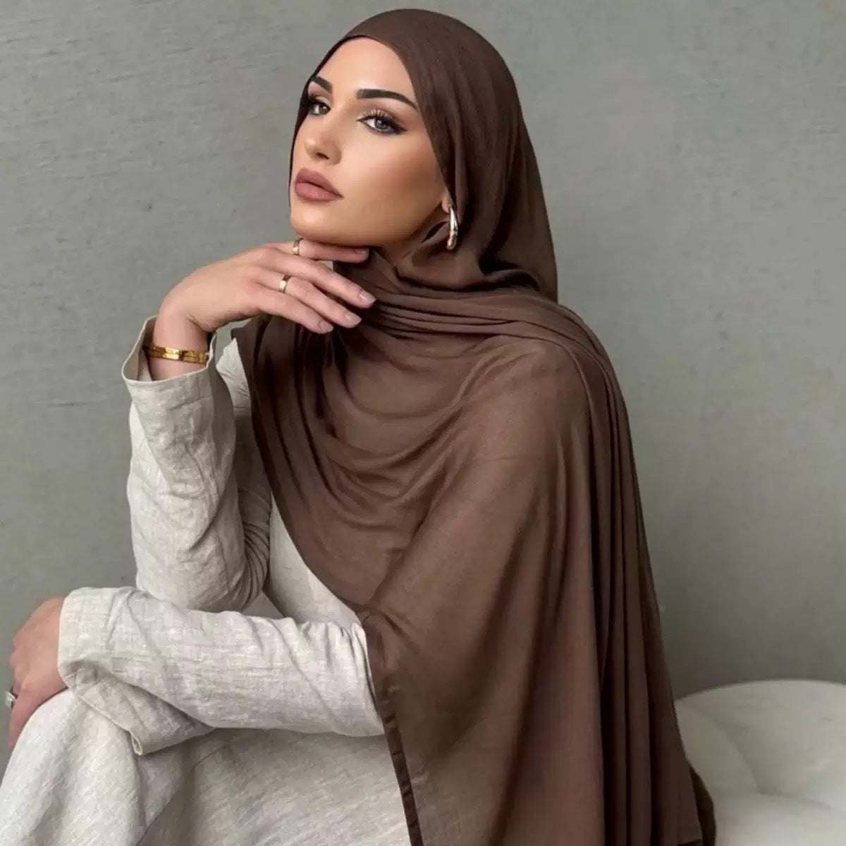Cross-border Foreign Trade Modal Headscarf Double-Needle Rayon Scarf