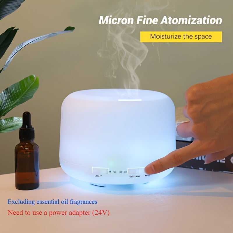 [Essential Oil Diffuser] 500ml Essential Oil Diffuser with Remote Control & LED Lamp - USB-Powered Aroma Humidifier for Home, Office, Spa - Quiet Operation, Safe Low Voltage (36V), Compact Design - Compatible with Essential O