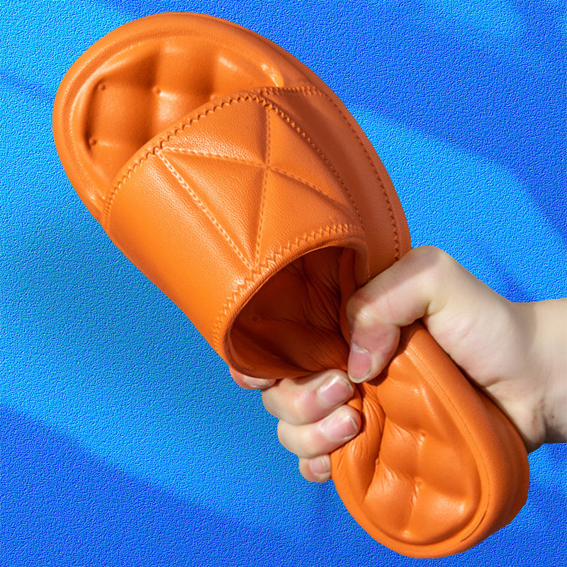Women's Summer Slippers Home Soft Slippers Thick Sole Non-slip EVA Indoor Shoes Flat Slides Couple Beach Shoes