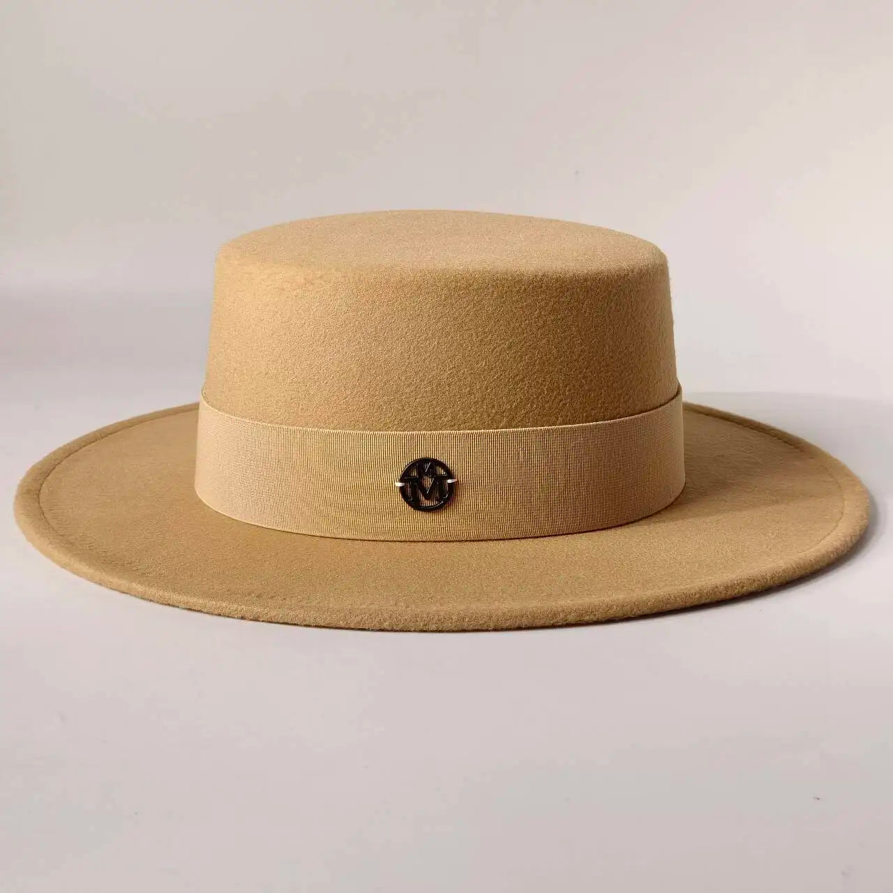 French felt hat Flat-top  Autumn and winter felt hats Letter accessories women's wide-brimmed hat sombrero fedora  sombrero