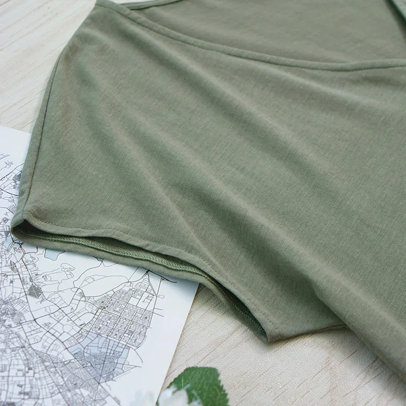Original Fashion Casual Women Cotton T-Shirts Short Sleeve V-neck Summer Loose Big Size Women Tees Top Yellow T-shirt M30395