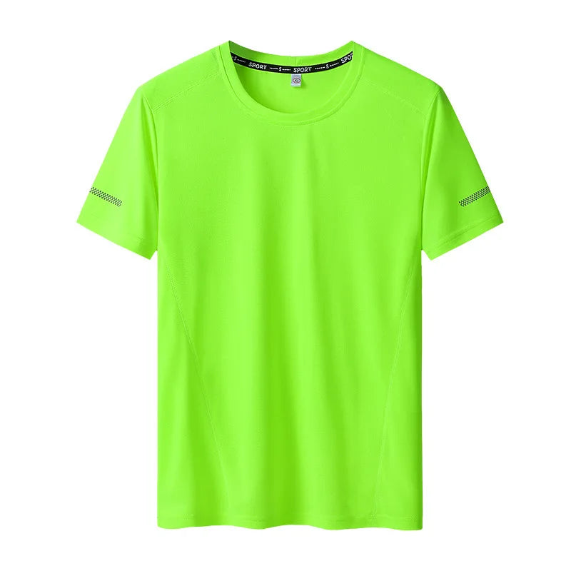 Plus Size 6xl 7xl 8xl 9xl Summer Big Tops Tees Quick Dry Slim Fit T-shirt Men Sport Mesh Short Sleeve Oversized Men's T Shirts