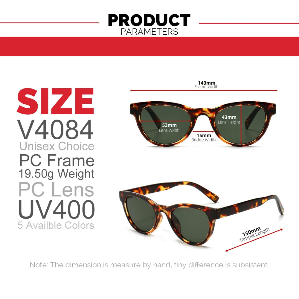 VIVIBEE 2026 Cat Eye Sunglasses Women Leopard Frame Retro Cateye Summer Jasper Green Lens Vintage Female Small Sun Glasses