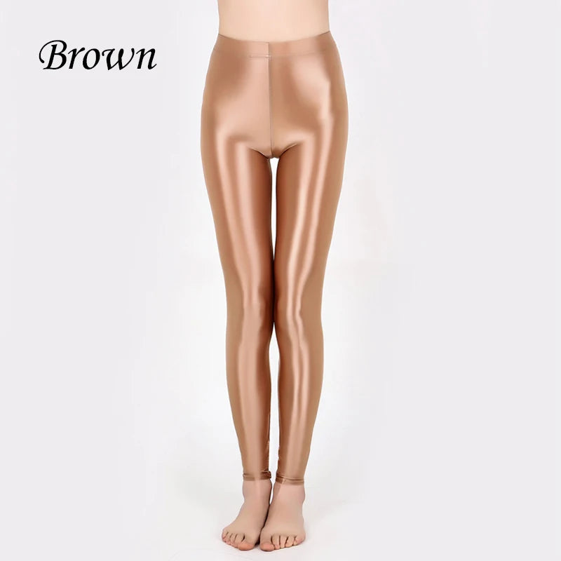Summer Glossy Thin High Waist Seamless Women Yoga Leggings Plus Size Workout Pants for Gym Trousers Tight Bottoms Hot Sale