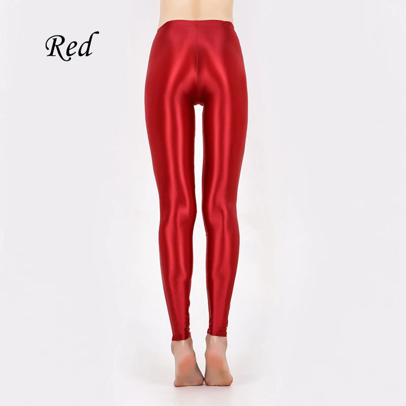 Summer Glossy Thin High Waist Seamless Women Yoga Leggings Plus Size Workout Pants for Gym Trousers Tight Bottoms Hot Sale