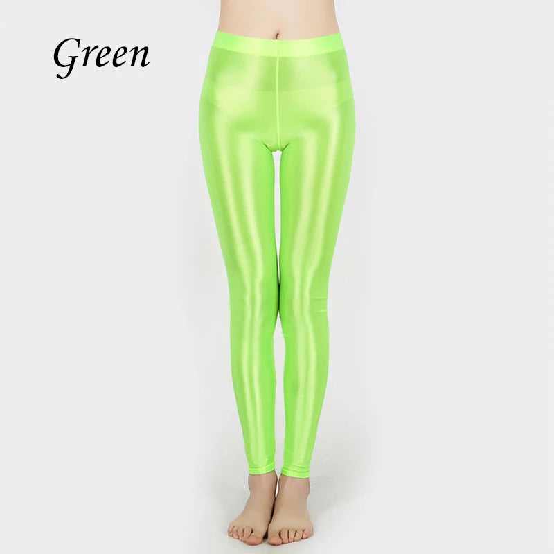 Summer Glossy Thin High Waist Seamless Women Yoga Leggings Plus Size Workout Pants for Gym Trousers Tight Bottoms Hot Sale