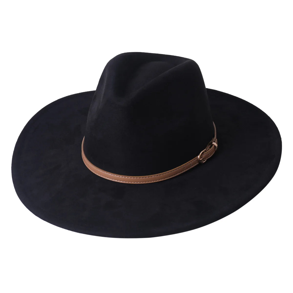 Vegan suede hat belt accessories heart-shaped wide-brimmed fedora hat for men and women felt jazz hat classic chapeau femme