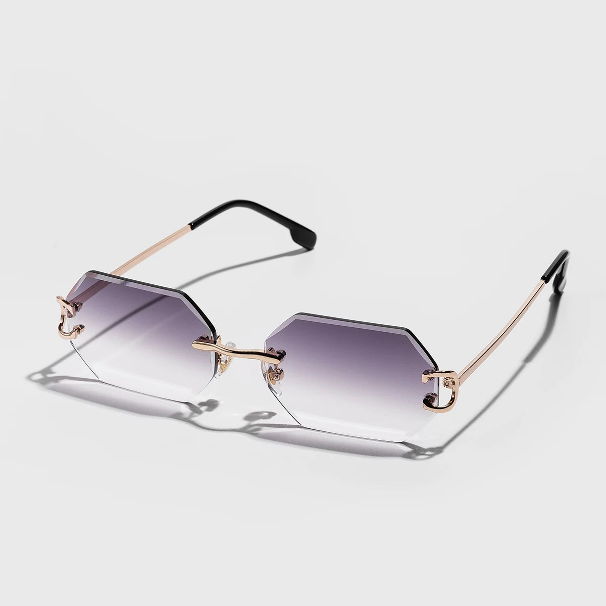 Ruiao 2026 new rimless luxury Sunglasses diamond cut sun shades for man and women designer brand glasses UV400 frameless eyewear
