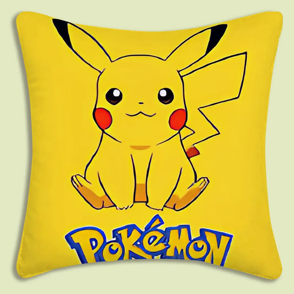 Anime P-Pokemon Pillow Covers Cartoon Sofa Decorative Home Double-sided Printing Short Plush Cute Cushion Cover
