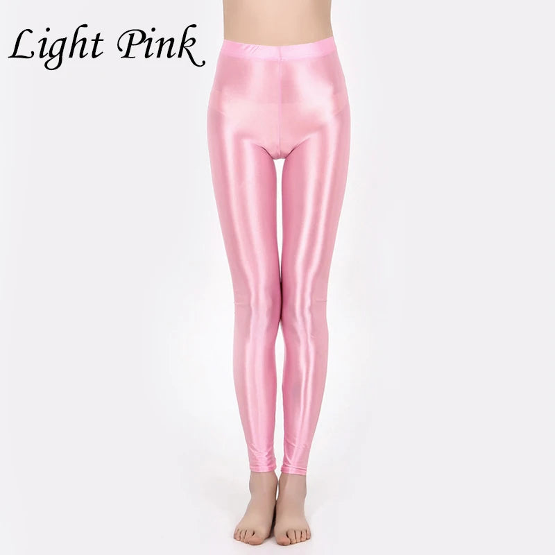 Summer Glossy Thin High Waist Seamless Women Yoga Leggings Plus Size Workout Pants for Gym Trousers Tight Bottoms Hot Sale