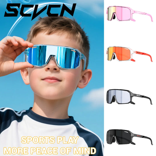 SCVCN Boys Bike Sunglasses Child Cycling Glasses for Kids UV400 Girls Small Size Glasses Fashion Outdoor Sports Protection 2024