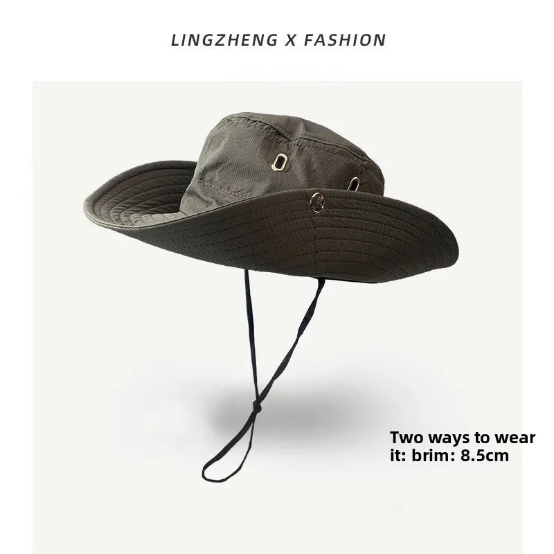 Women Beach Fishing Unisex Bonnet Cap Breathable Round-Rimmed Jungle Mens Portable Outdoor Sun Hat for Women UV Protection