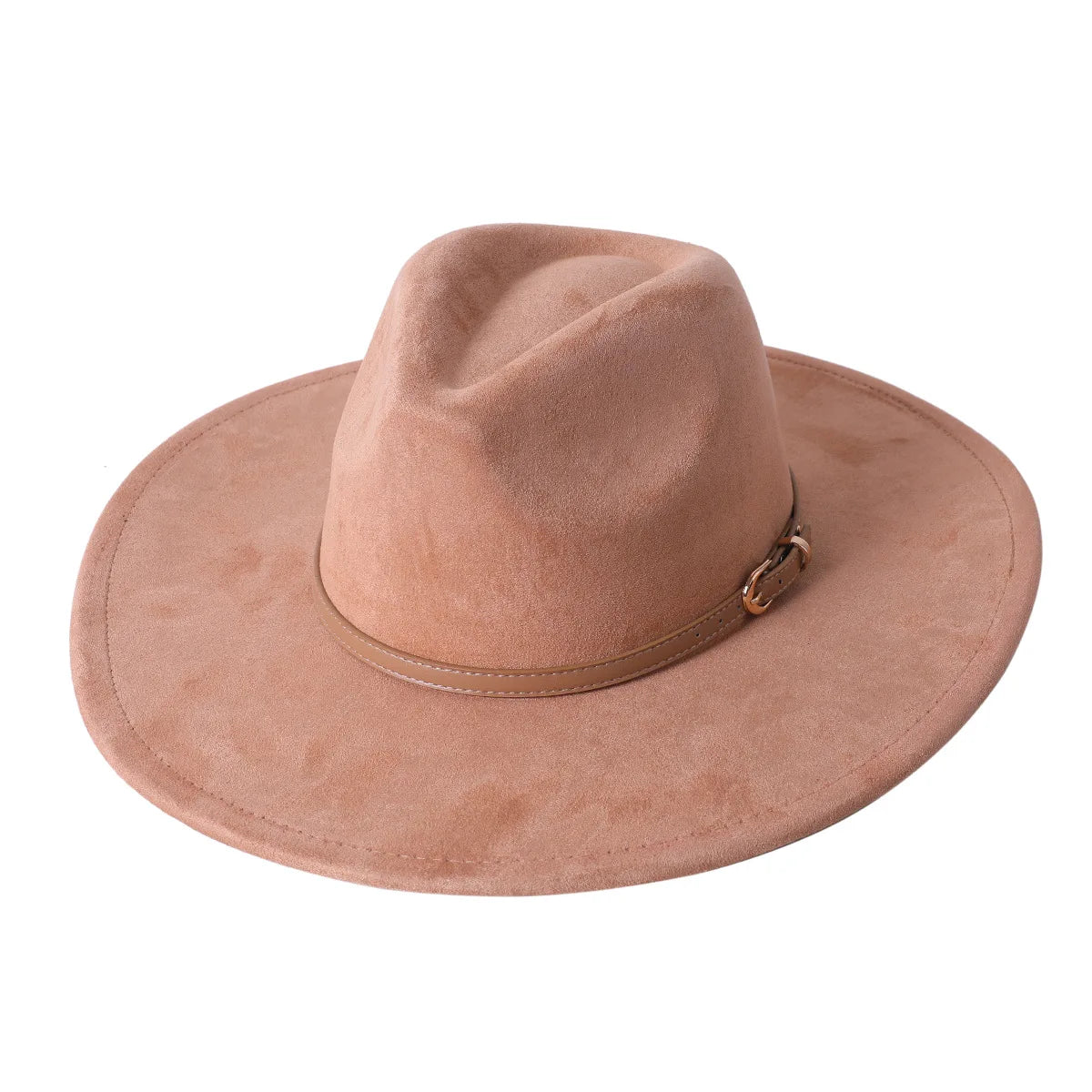 Vegan suede hat belt accessories heart-shaped wide-brimmed fedora hat for men and women felt jazz hat classic chapeau femme
