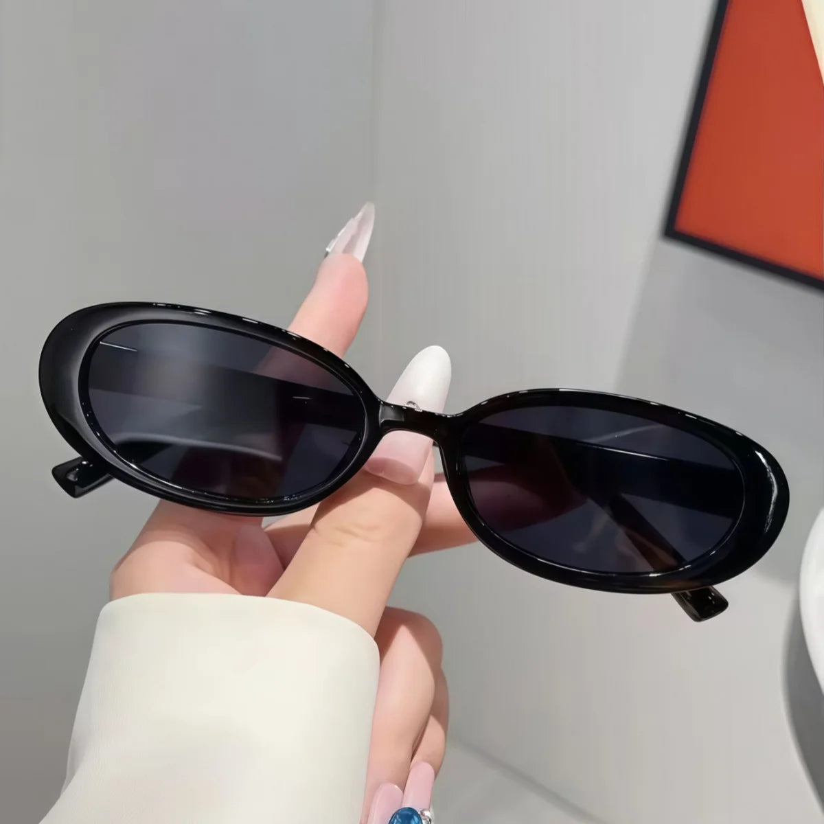 4pcs European and American retro fashion unisex small oval frame sunglasses trendy and versatile summer sun shading, sun protect