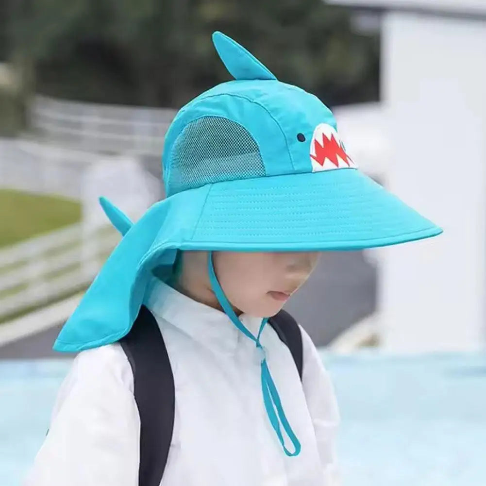 Kid Hat Summer Cap Sun Thin Breathable Large Brim Fisherman Hat Children UV Protection Going Out Beach Sun Caps