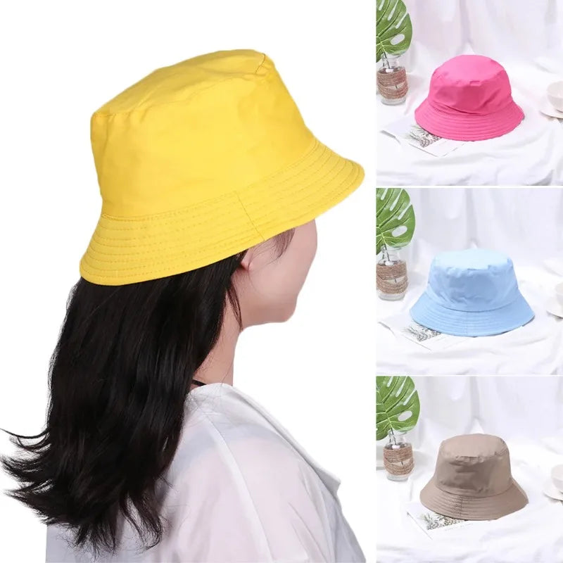 Summer Foldable Bucket Hat Unisex Outdoor Sunscreen Cotton Fishing Hunting Cap Men Basin Chapeau Sun Prevent Hats for Women 2023