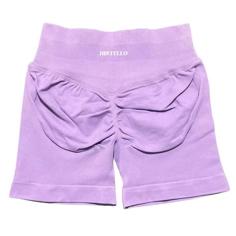 HISTELLO Sports Shorts Df Substitute High Waist Women Yoga Workout Short Seamless Leggings Stretch Fitness Running Gym Shorts
