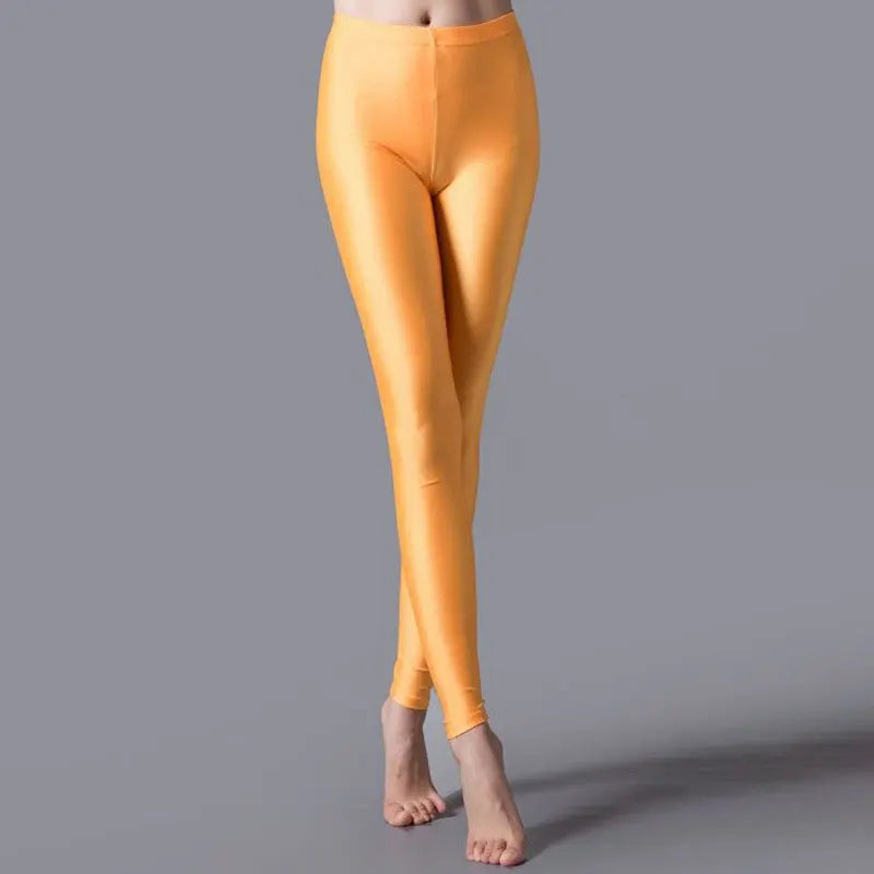 2024 New Satin Glossy Pants High Waist Sport Women Fitness Shiny Yoga Pants Tights Leggings High Elastic Glossy Leggings