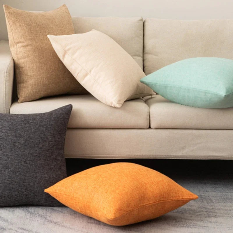 Decorative Square Throw Pillow Cushion Covers Super Soft Chenille Farmhouse Fall Pillowcase Living Room Bedroom Sofa Couch
