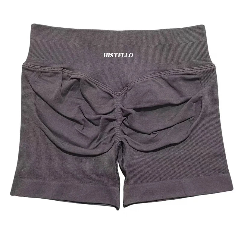 HISTELLO Sports Shorts Df Substitute High Waist Women Yoga Workout Short Seamless Leggings Stretch Fitness Running Gym Shorts