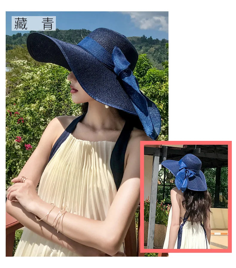 Women Hat Foldable Summer Straw Hat For Beach Travel Visors Female Face Protection UV Cut Bucket Cap Girl Sun Panama Wholesale