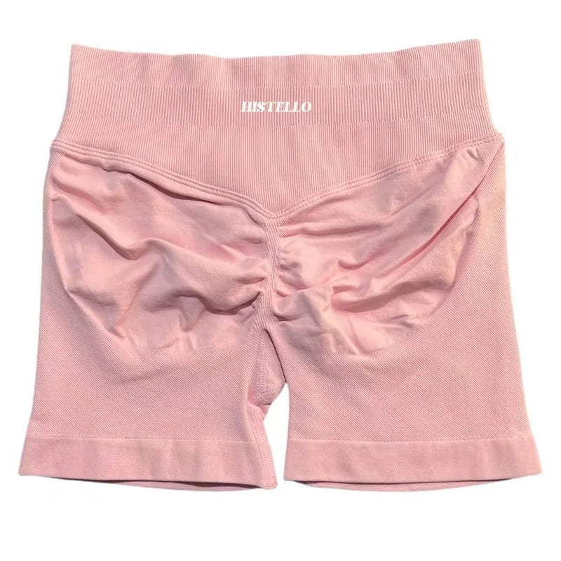 HISTELLO Sports Shorts Df Substitute High Waist Women Yoga Workout Short Seamless Leggings Stretch Fitness Running Gym Shorts